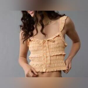 American Eagle Outfitters Peach Crop Top